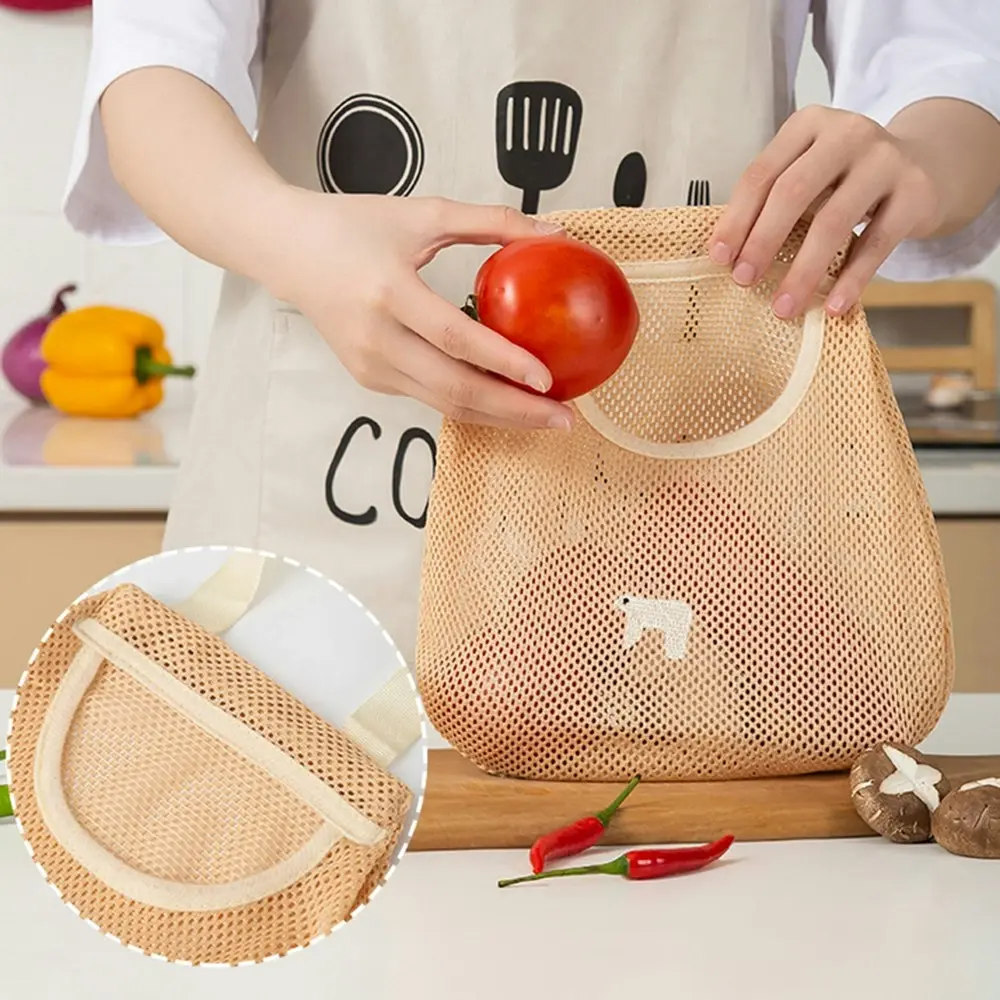 3Pcs Fruit and vegetable storage mesh bag kitchen wall-mounted storage bag