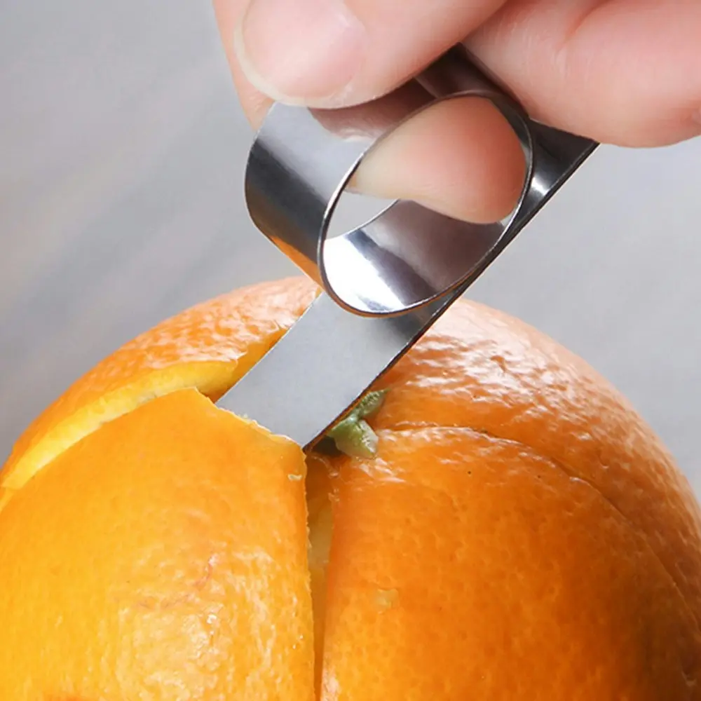 5pcs Stainless steel orange peeler fruit peeler-Sliver