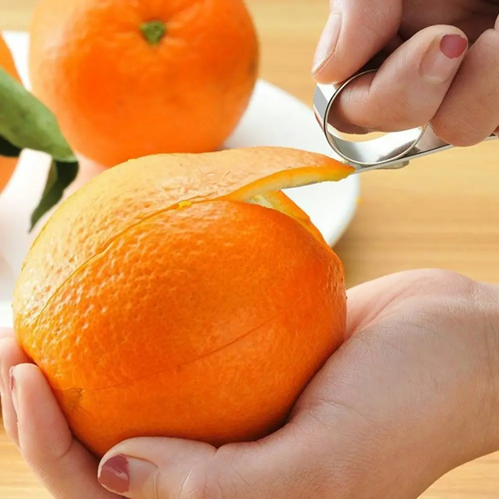 5pcs Stainless steel orange peeler fruit peeler-Sliver