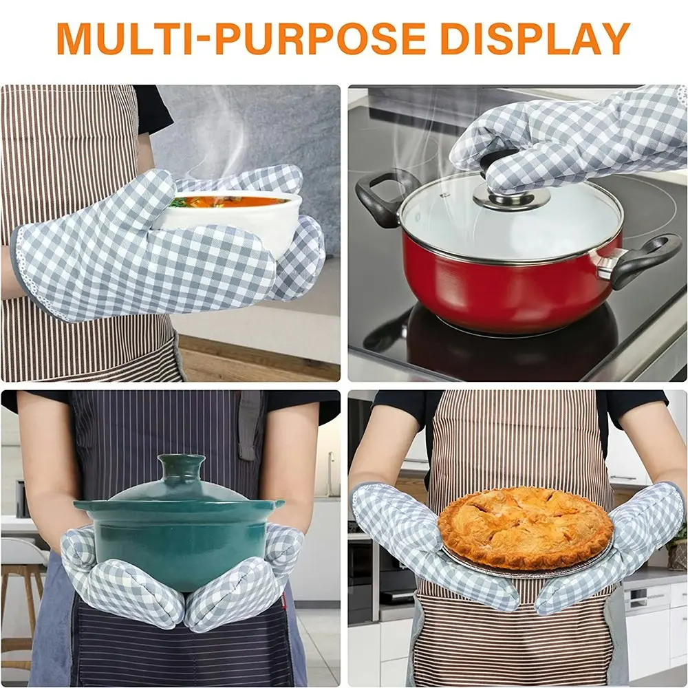 2 Pack Oven Baking Gloves Heat Resistant Oven Mitts for Kitchen Cooking