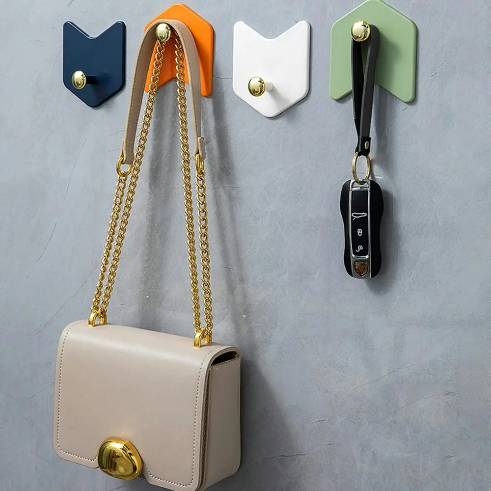 8Pcs No Punching Sticky Hook Bathroom Hook Clothes Bag Seamless Hook