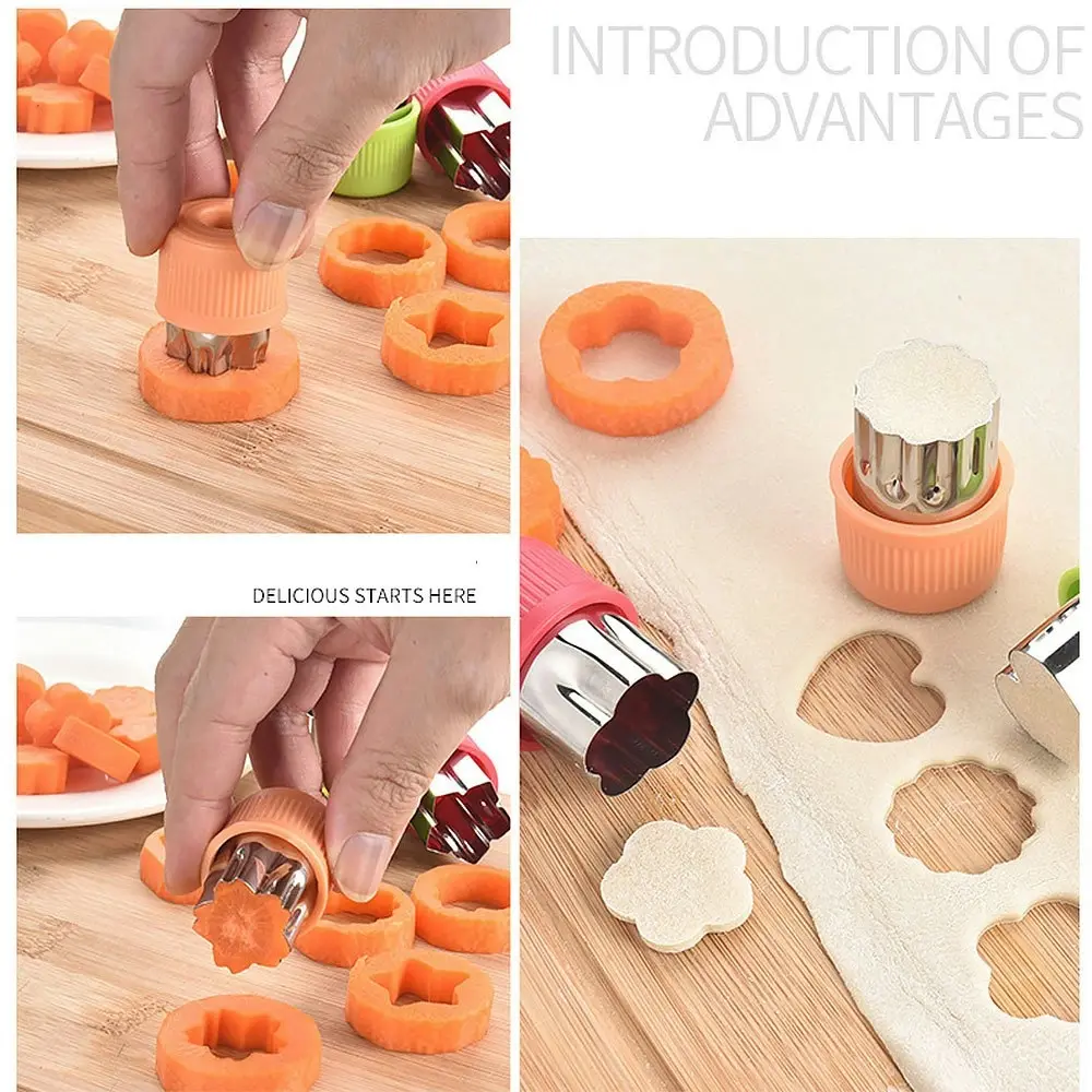 9Pcs Vegetable Cutter Sets Mini Fruit Cutters DIY Baking Mold For Biscuits