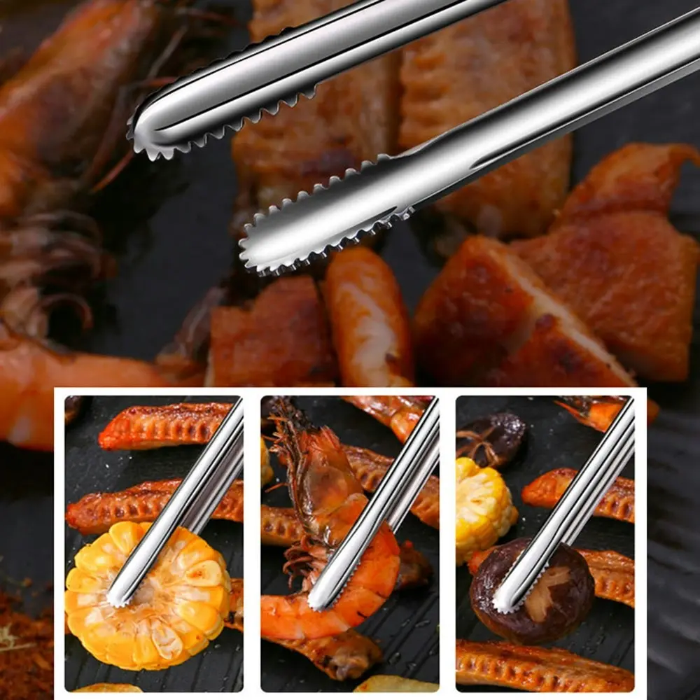 3Pcs Stainless Steel Grill Tongs Cooking Utensils For BBQ Baking Accessories