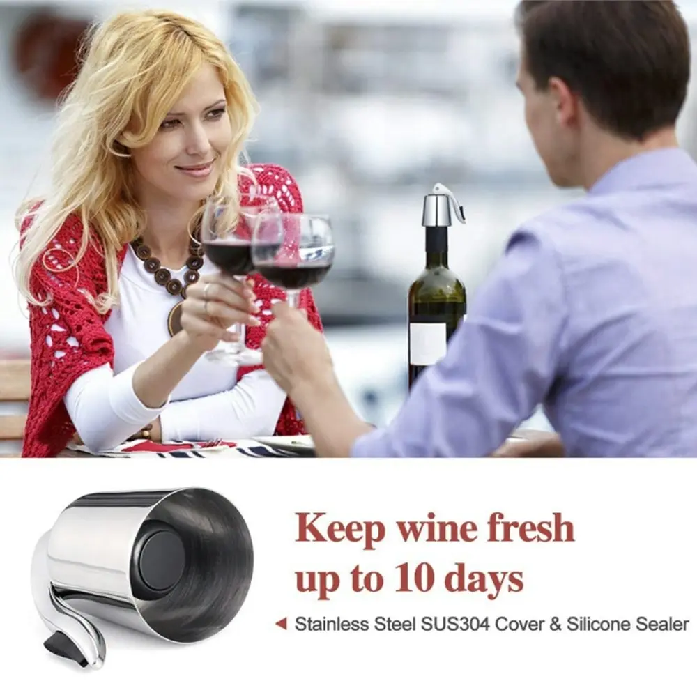 Wine Stoppers Set of 2 Wine Bottle Stopper Stainless Steel