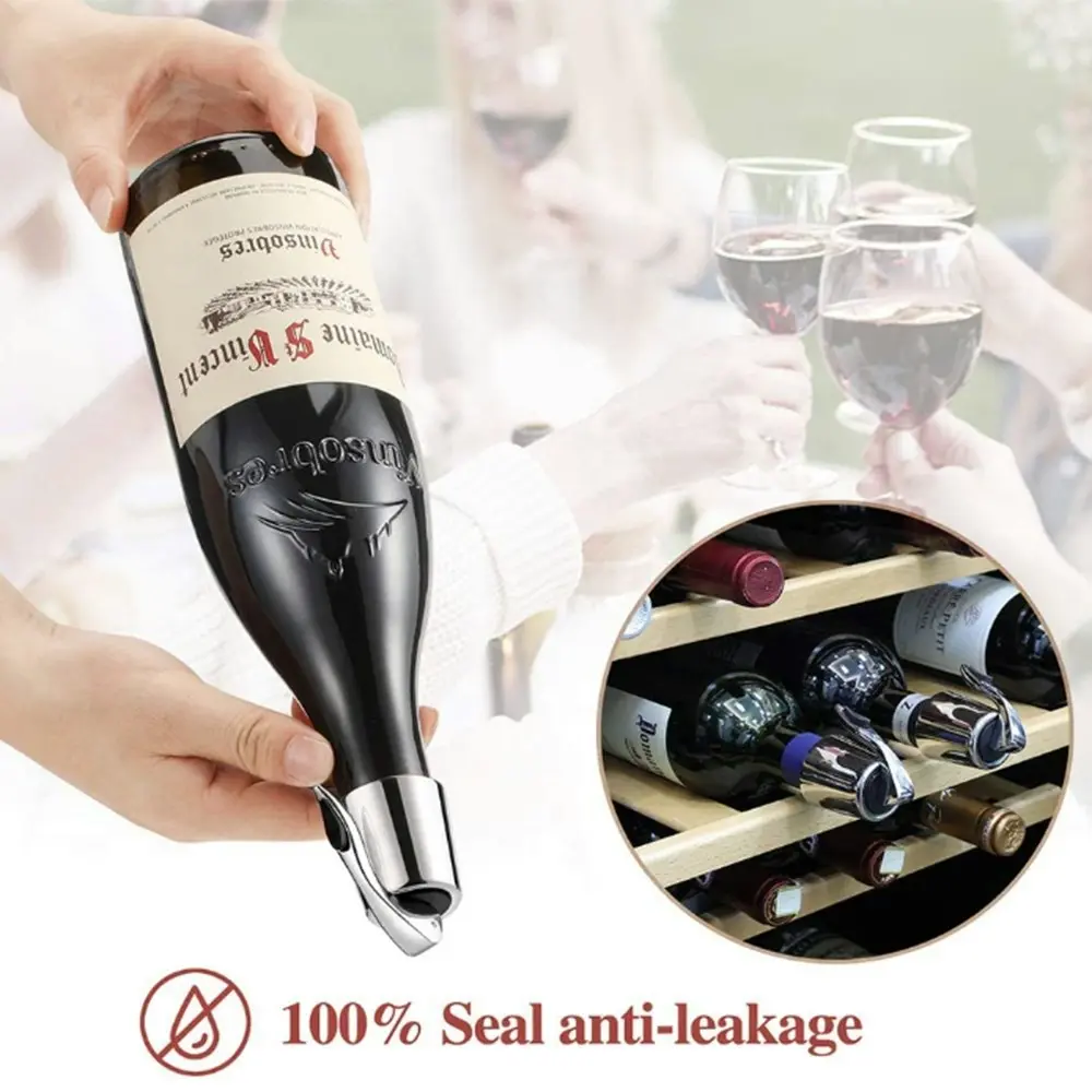 Wine Stoppers Set of 2 Wine Bottle Stopper Stainless Steel