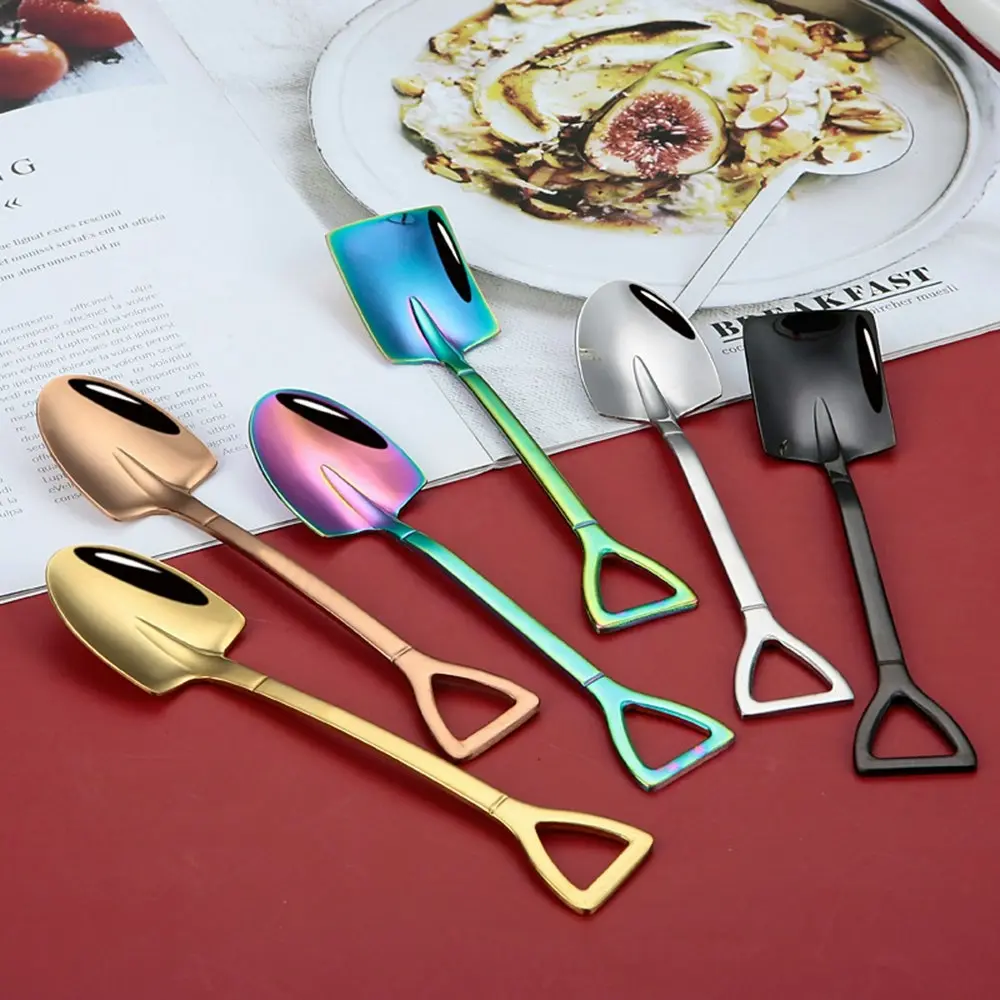 10Pcs Stainless Steel Dessert Spoon Watermelon Ice Cream Spoon