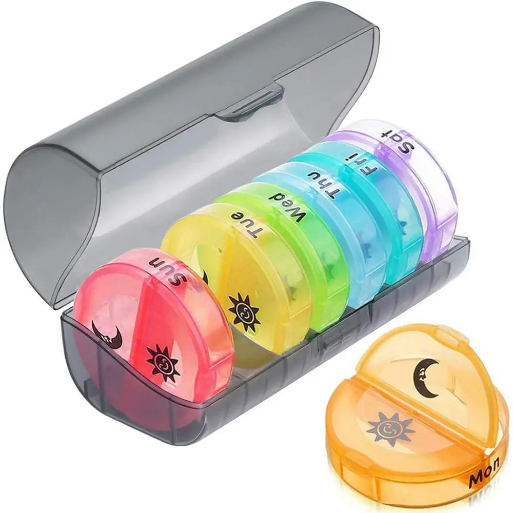 Weekly Pill Box Organizer 2 Times a Day Large Portable Medicine Organizer