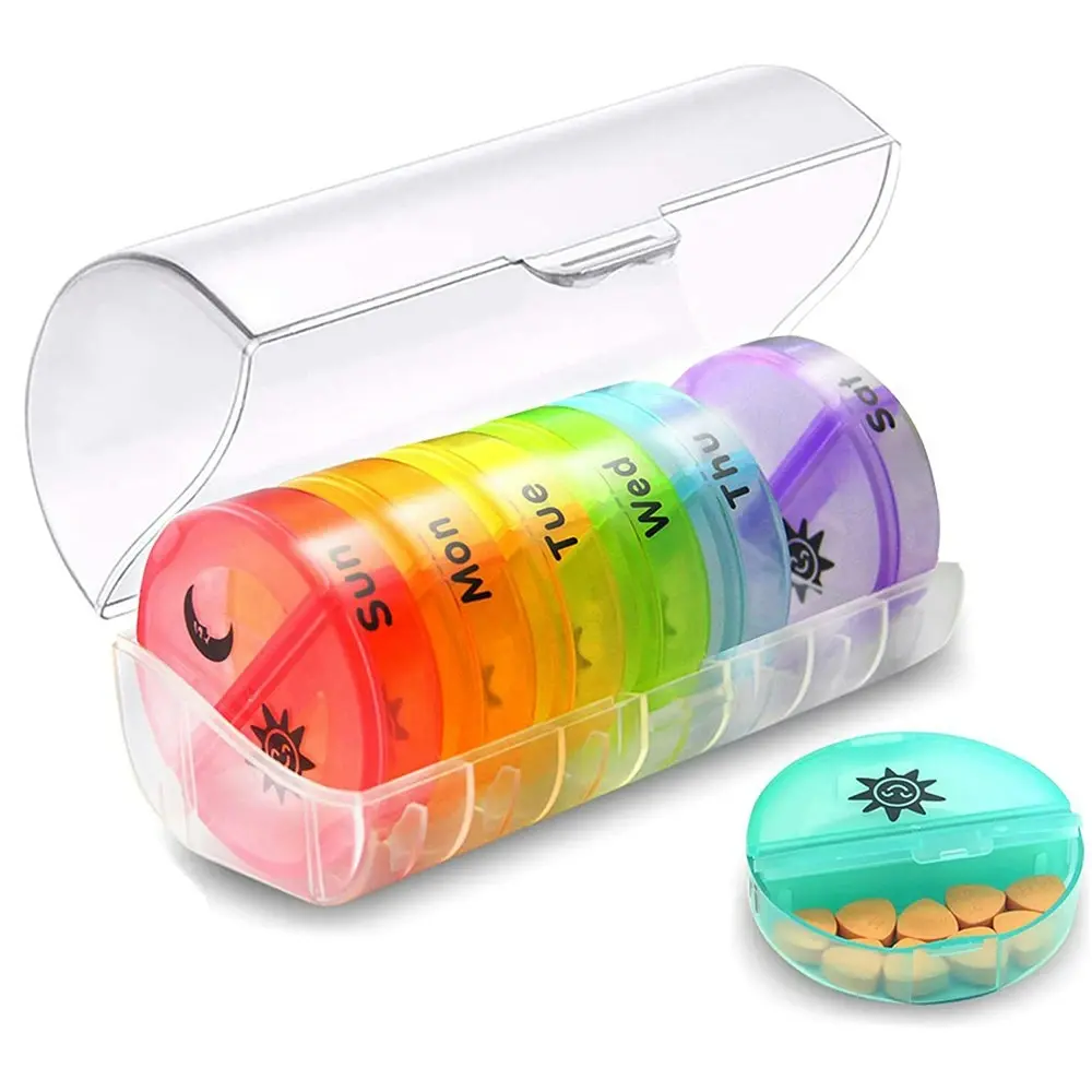 Weekly Pill Box Organizer 2 Times a Day Large Portable Medicine Organizer