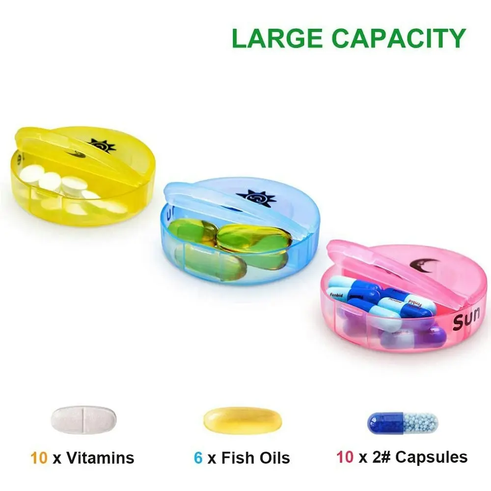 Weekly Pill Box Organizer 2 Times a Day Large Portable Medicine Organizer