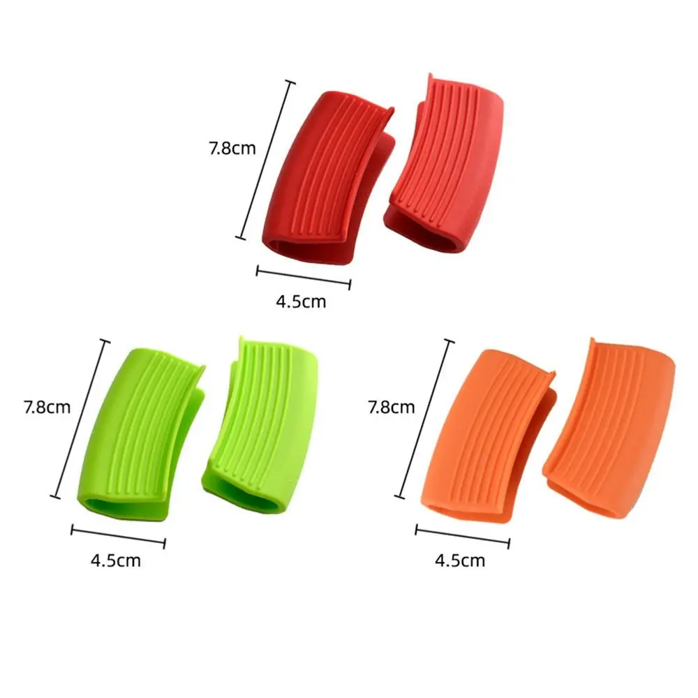 3 Pairs Silicone Assist Handle Hot Handle Holder Sleeves Heat Insulated Pot Grip