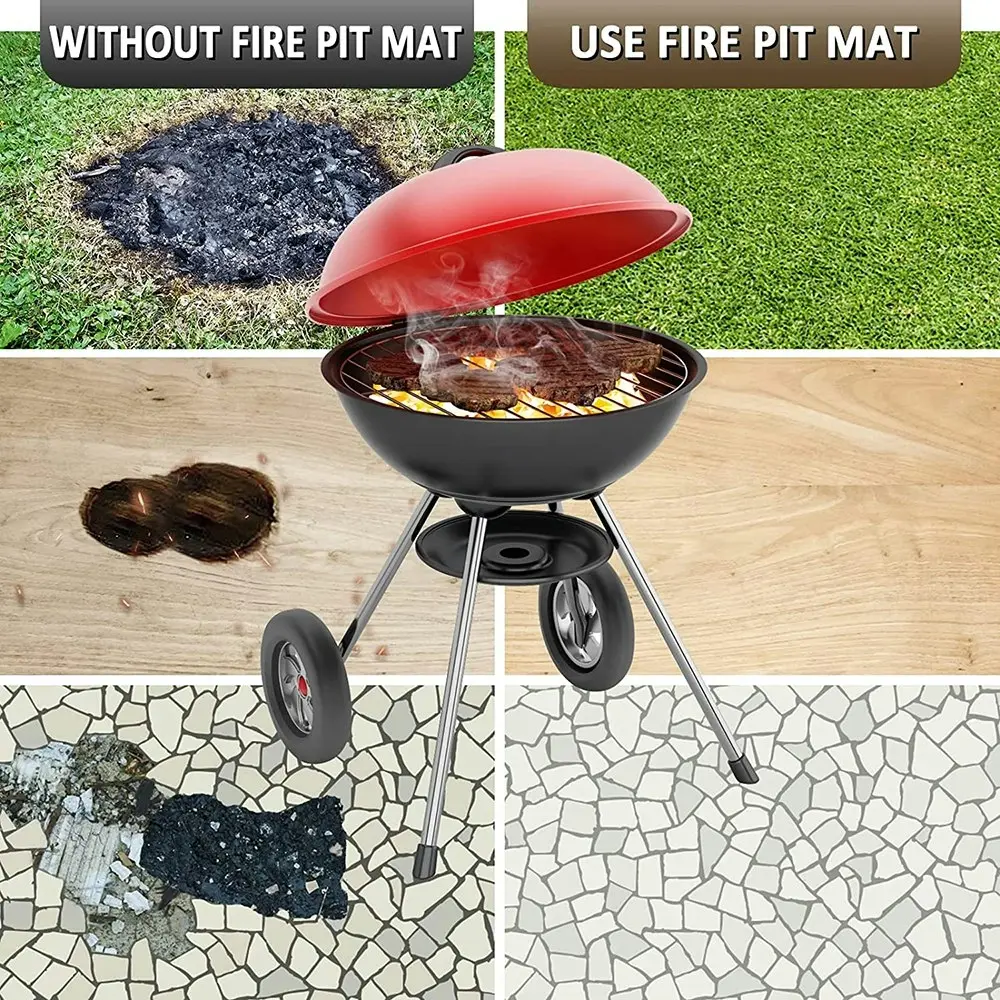 Outdoor Camping Fireproof Cloth Heat Insulation Pad Portable BBQ Picnic Mat