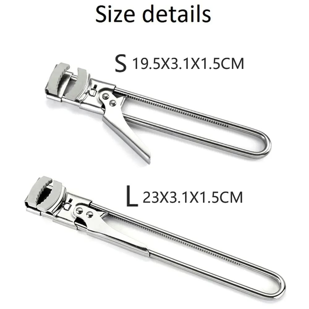 2Pcs Can Opener Adjustable Stainless Steel Non-Slip Manual Jar Bottle Lid Opener