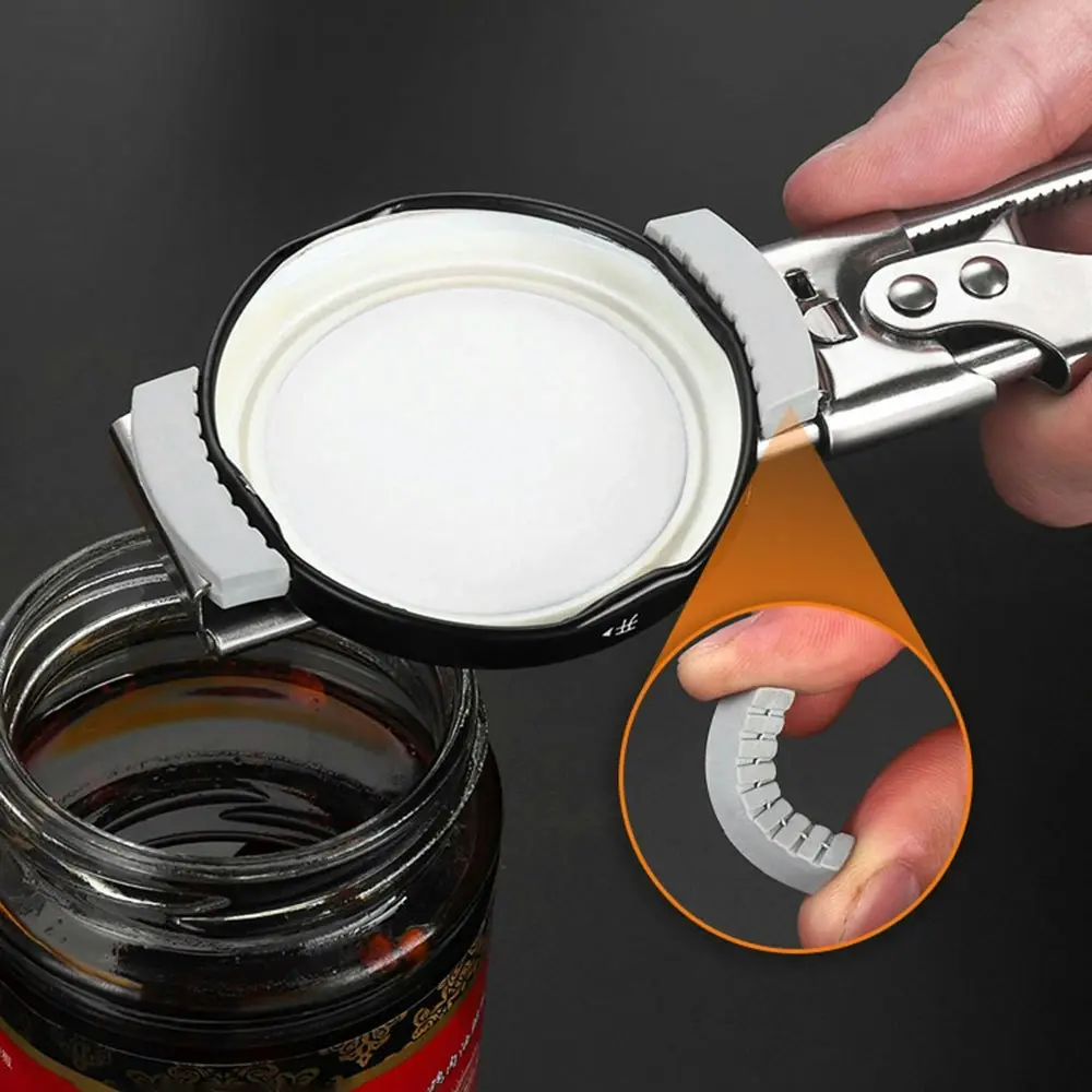 2Pcs Can Opener Adjustable Stainless Steel Non-Slip Manual Jar Bottle Lid Opener