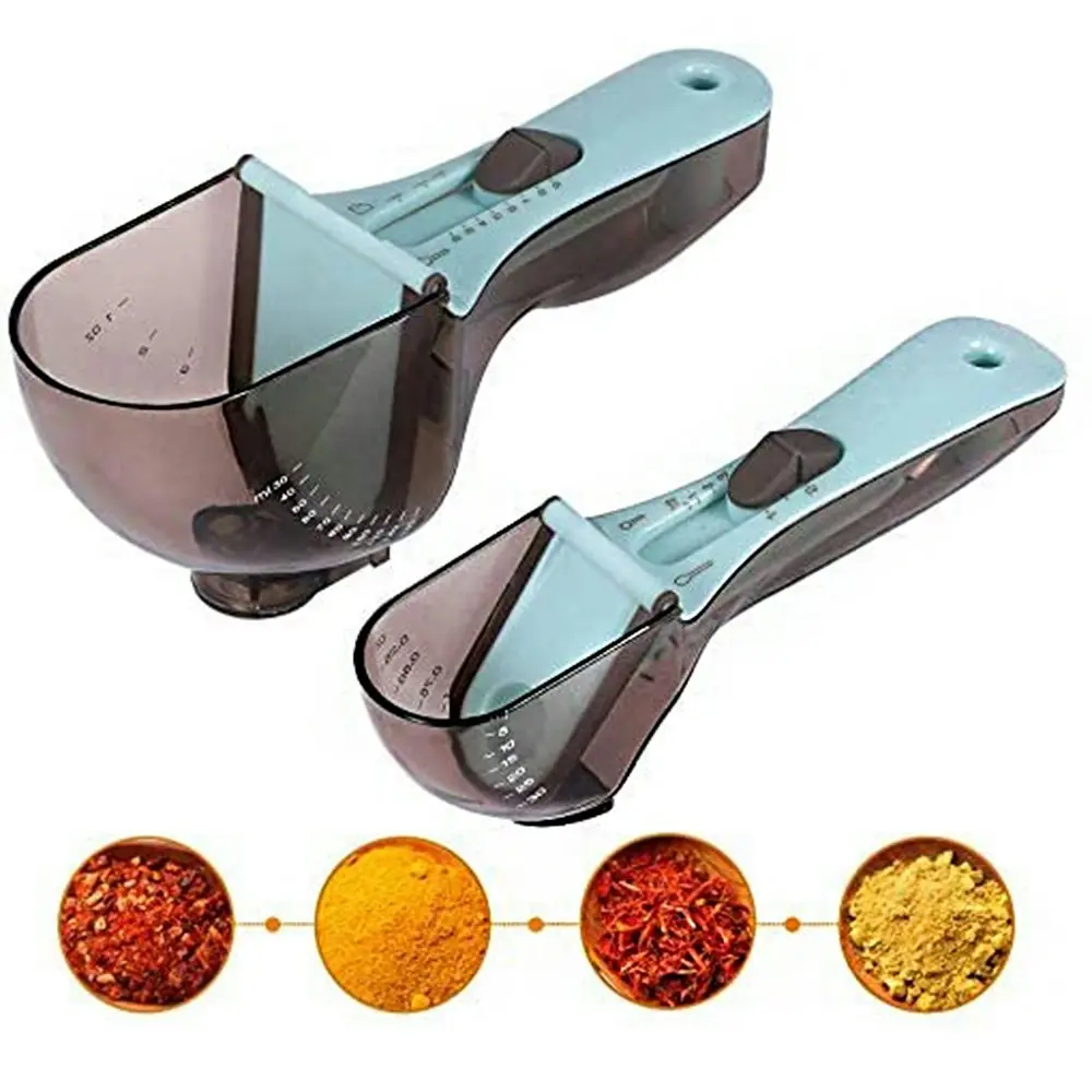 2pcs adjustable measuring spoons kitchen plastic scale measuring spoons