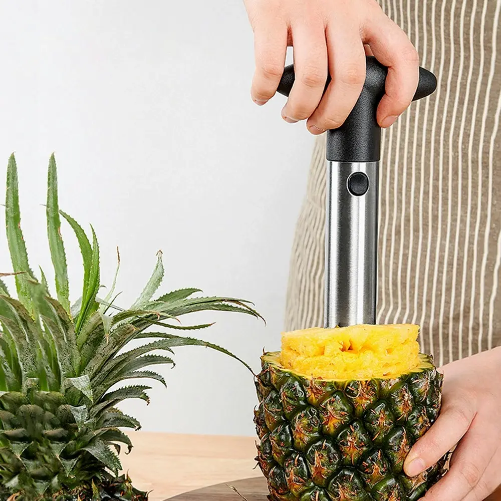 Stainless steel fruit pineapple peeler corer slicer cutter-black