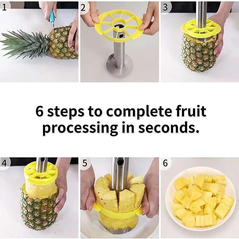 Stainless steel fruit pineapple peeler corer slicer cutter-black