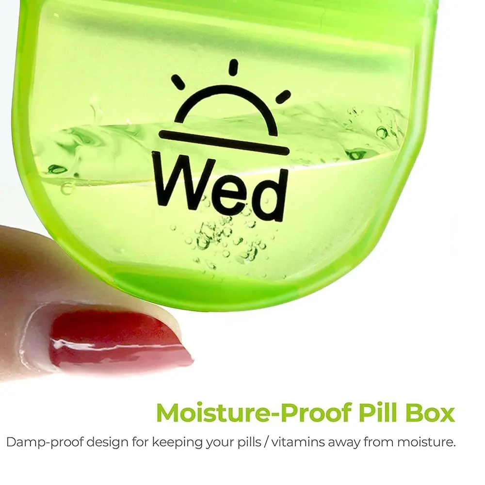 2-Times-a-Day Weekly Pill Organizer 7 Day Pill Box Portable Medicine Box