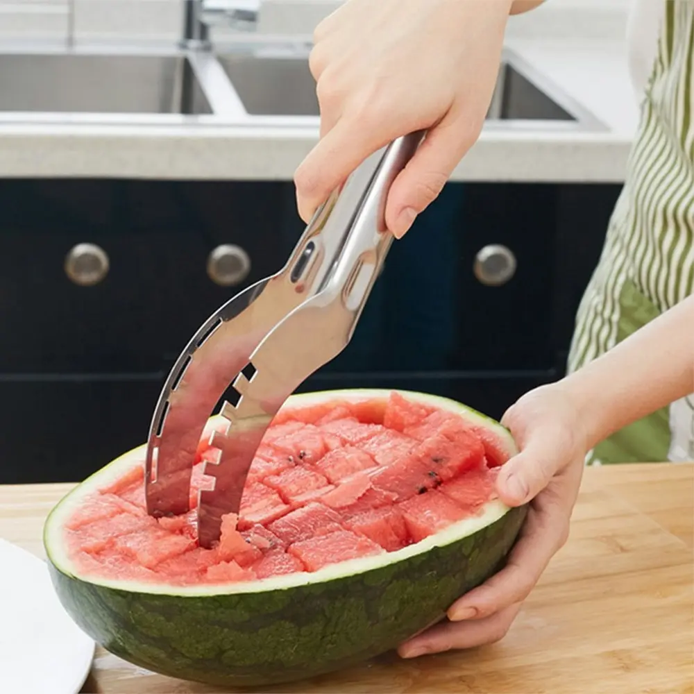 2 pack stainless steel watermelon slicing-silver