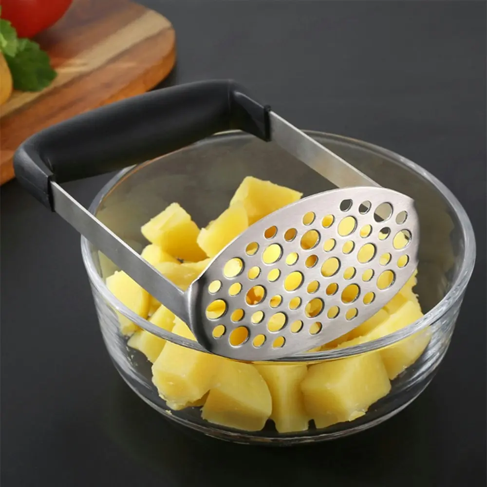 2 Pack Stainless Steel potato masher vegetable and fruit masher-Sliver