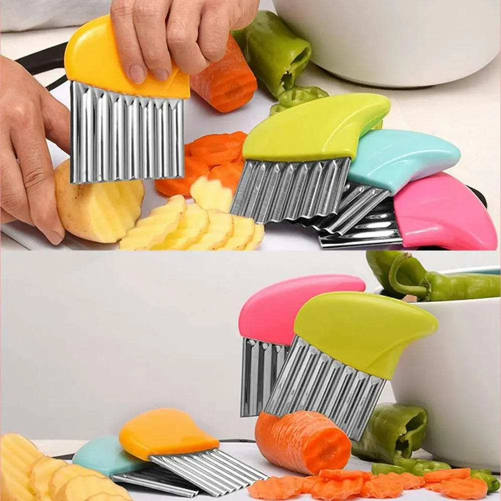 4 Pack Crinkle Cutter Cutting Tool French Fry Slicer Potato Cutter