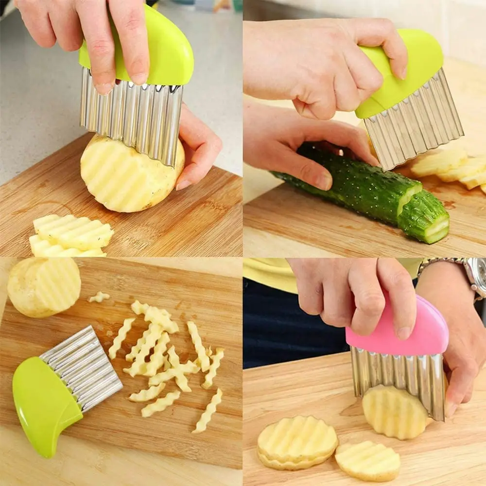 4 Pack Crinkle Cutter Cutting Tool French Fry Slicer Potato Cutter