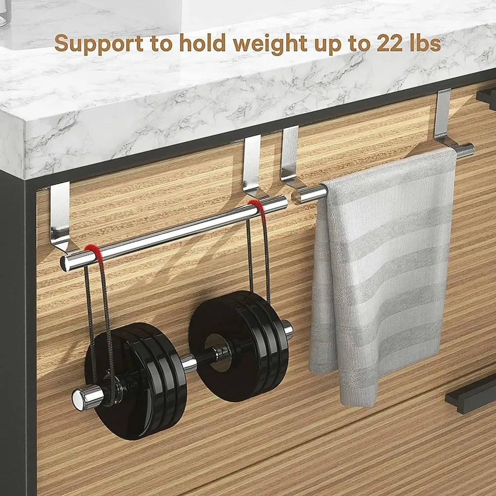 2 pack Stainless steel bathroom towel rack kitchen cabinet towel rag rack