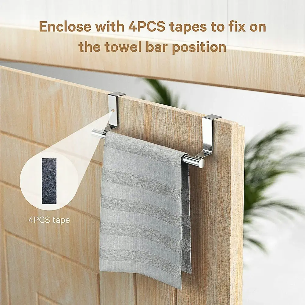 2 pack Stainless steel bathroom towel rack kitchen cabinet towel rag rack