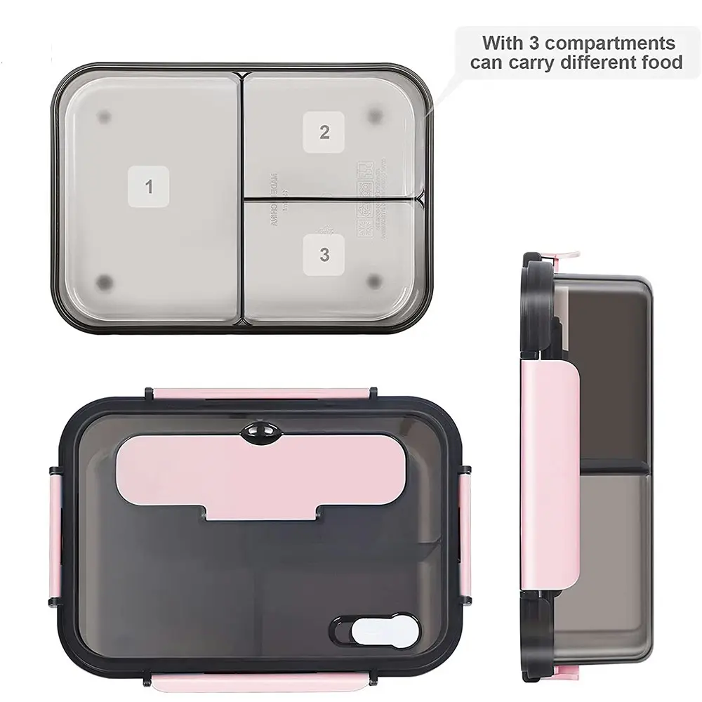 Transparent lunch box portable sealed Bento box with tableware