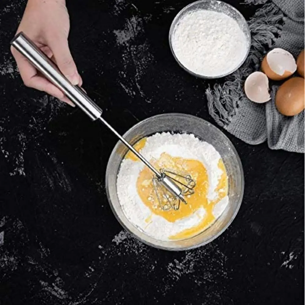 3 pack Stainless Steel Rotating Semi-Automatic Eggbeater