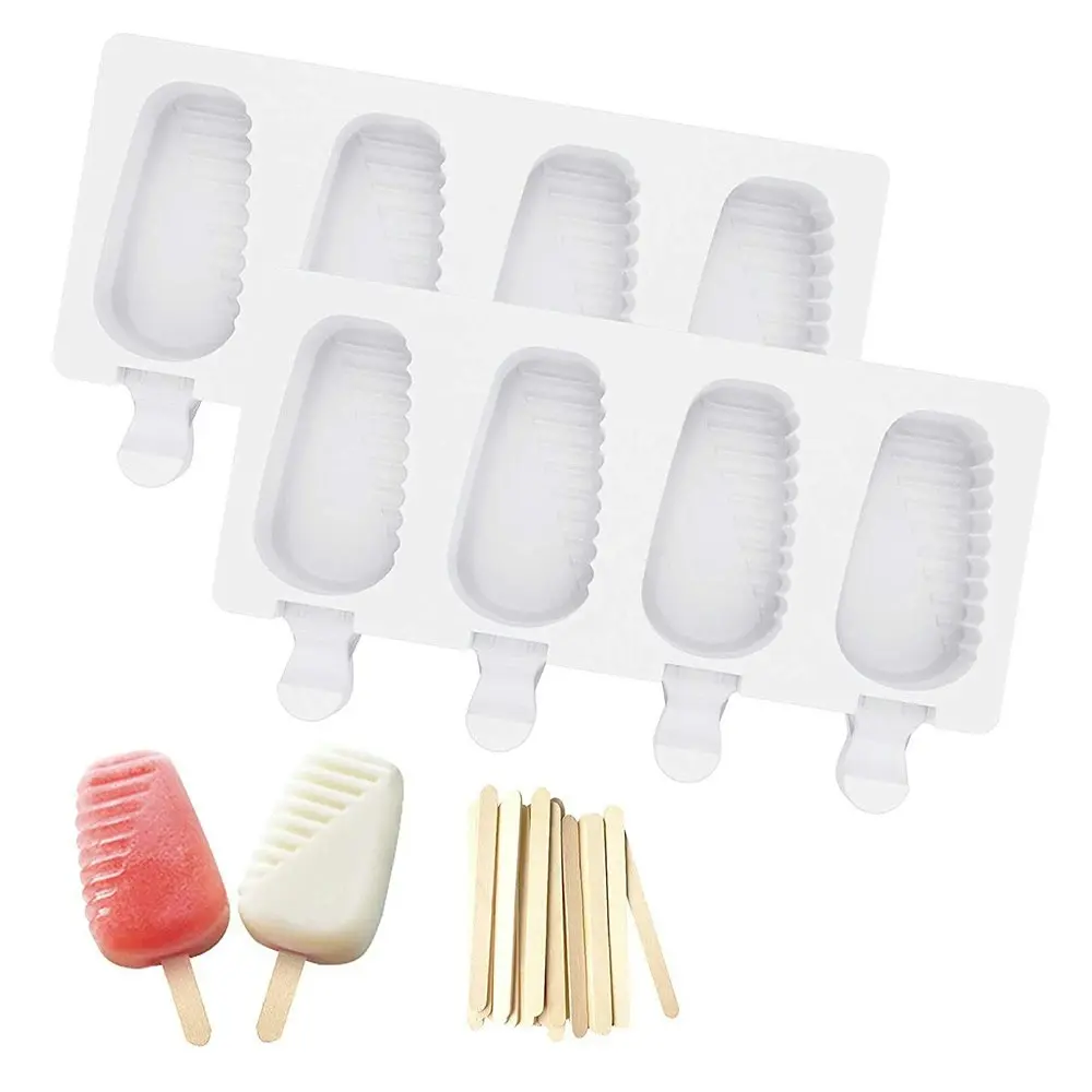 Silicone ice cream mold with 50 Wooden Sticks for DIY Popsicle