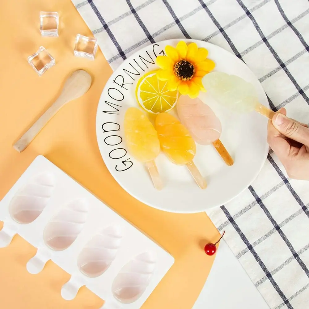 Silicone ice cream mold with 50 Wooden Sticks for DIY Popsicle