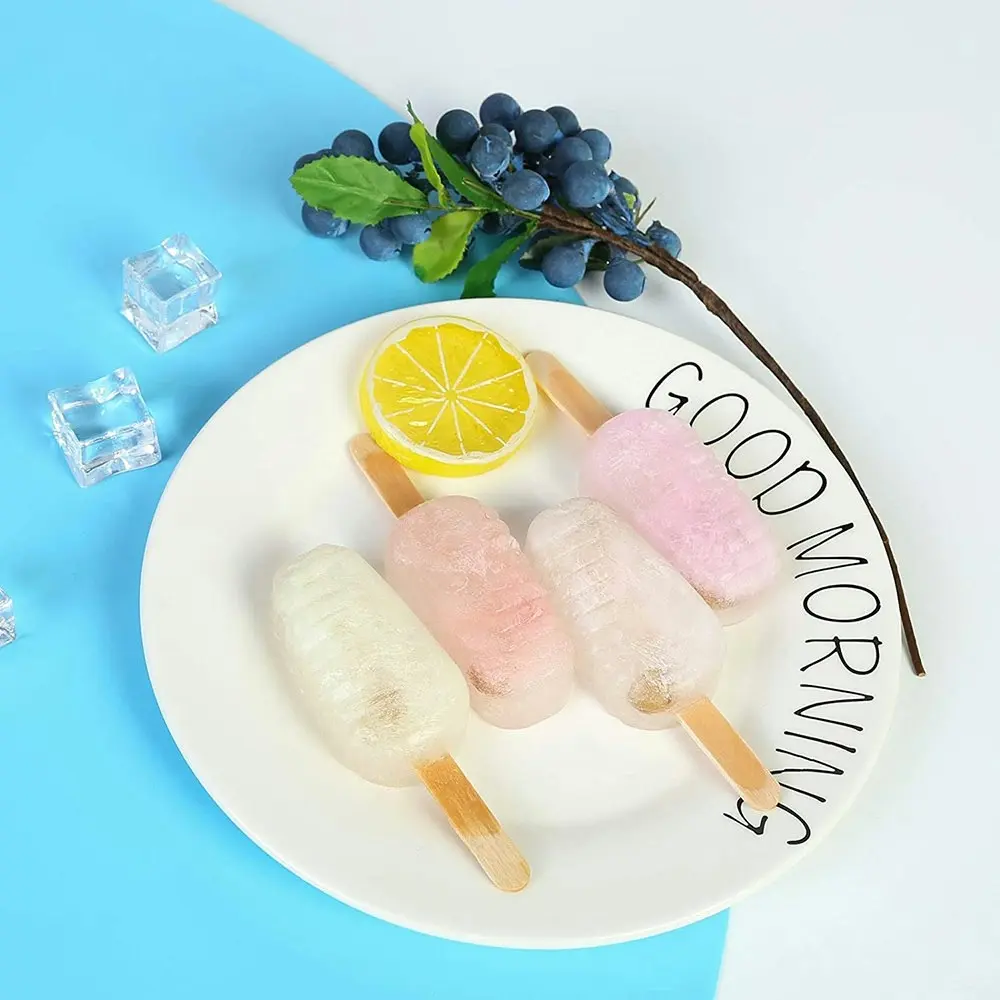 Silicone ice cream mold with 50 Wooden Sticks for DIY Popsicle