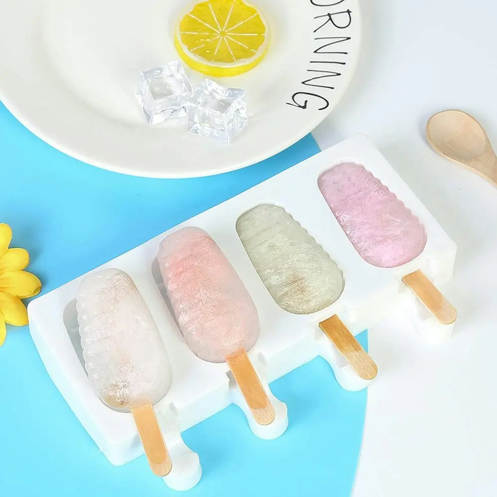 Silicone ice cream mold with 50 Wooden Sticks for DIY Popsicle