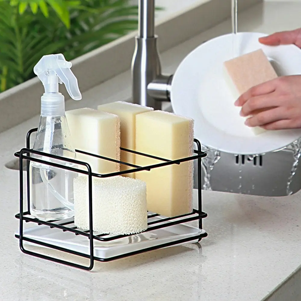 Sink Sponge Drain Storage Rack Iron Kitchen Cleaning Cloth Storage Shelf