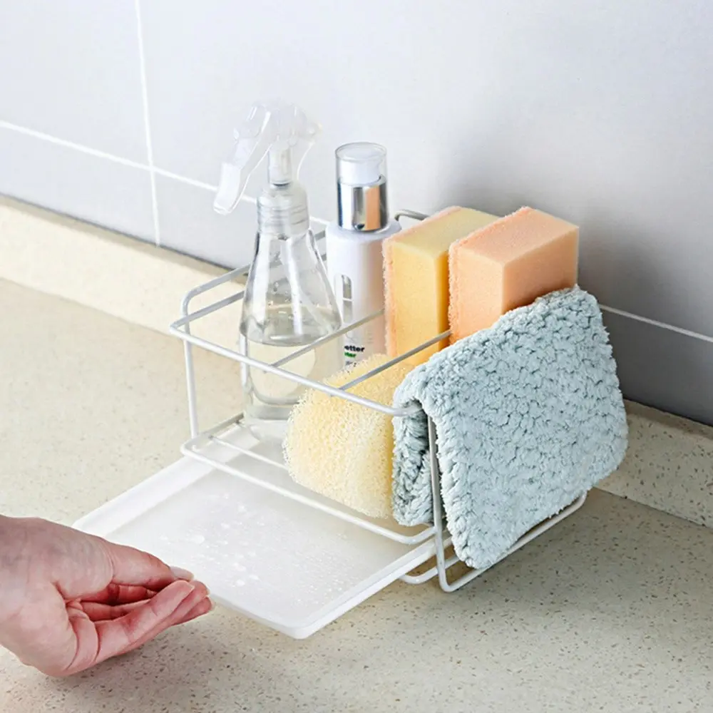 Sink Sponge Drain Storage Rack Iron Kitchen Cleaning Cloth Storage Shelf