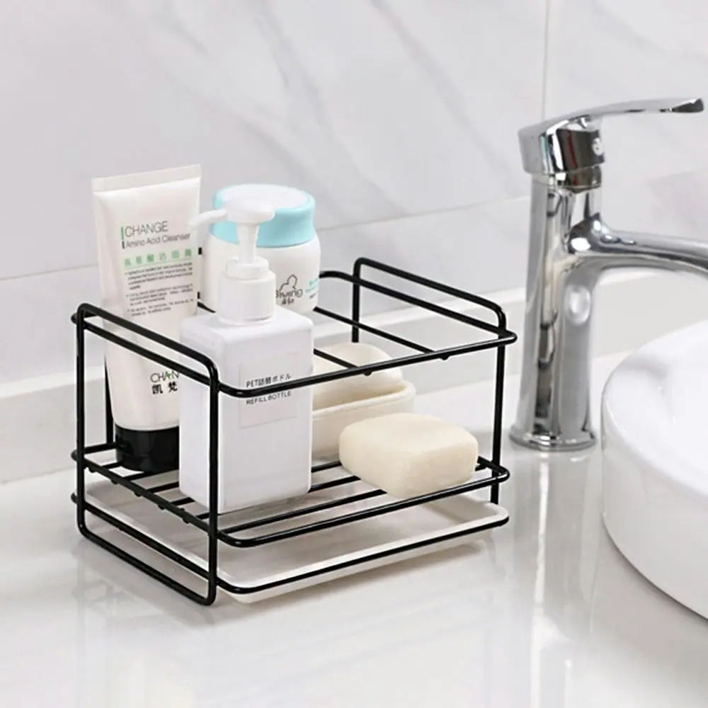 Sink Sponge Drain Storage Rack Iron Kitchen Cleaning Cloth Storage Shelf