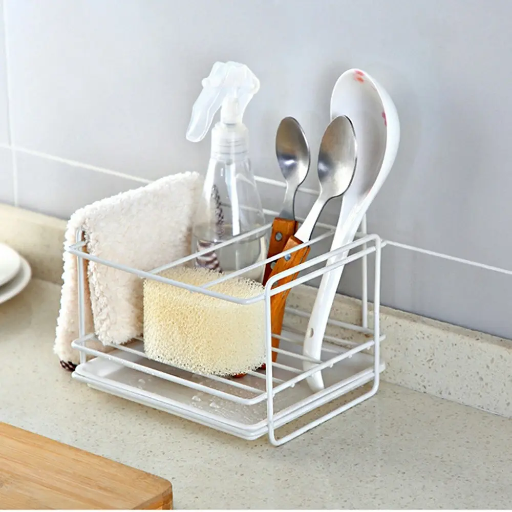 Sink Sponge Drain Storage Rack Iron Kitchen Cleaning Cloth Storage Shelf