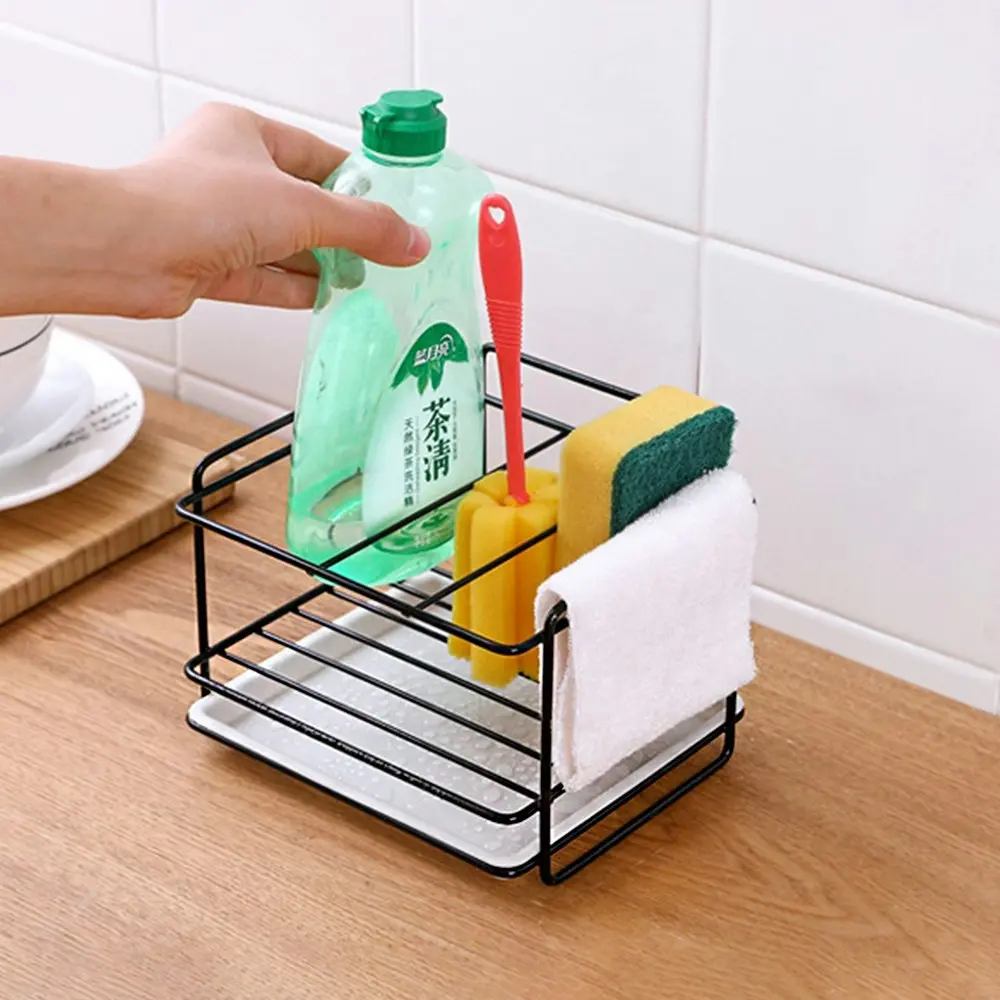 Sink Sponge Drain Storage Rack Iron Kitchen Cleaning Cloth Storage Shelf