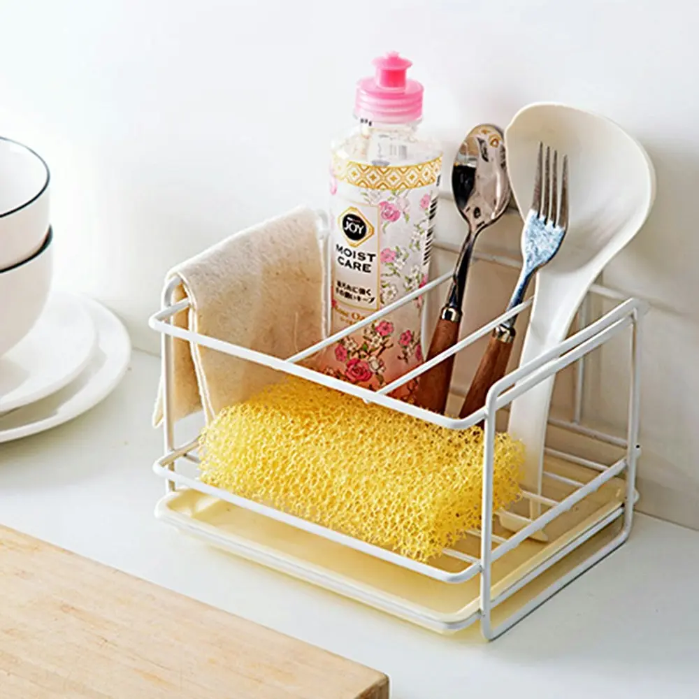 Sink Sponge Drain Storage Rack Iron Kitchen Cleaning Cloth Storage Shelf