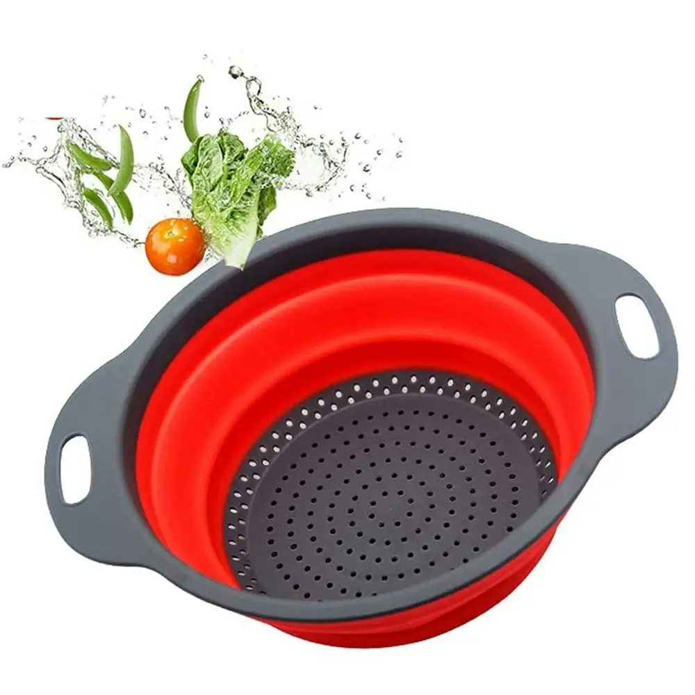 Foldable drain basket hollow fruit and vegetable washing basket