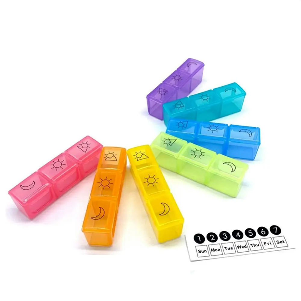 Weekly Pill Organizer 3/4 Times-A-Day 7 Day Pill Box  Medicine Organizer