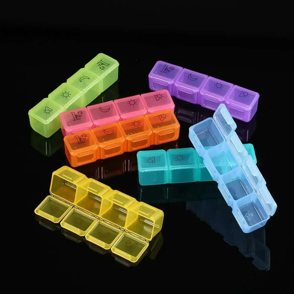 Weekly Pill Organizer 3/4 Times-A-Day 7 Day Pill Box  Medicine Organizer