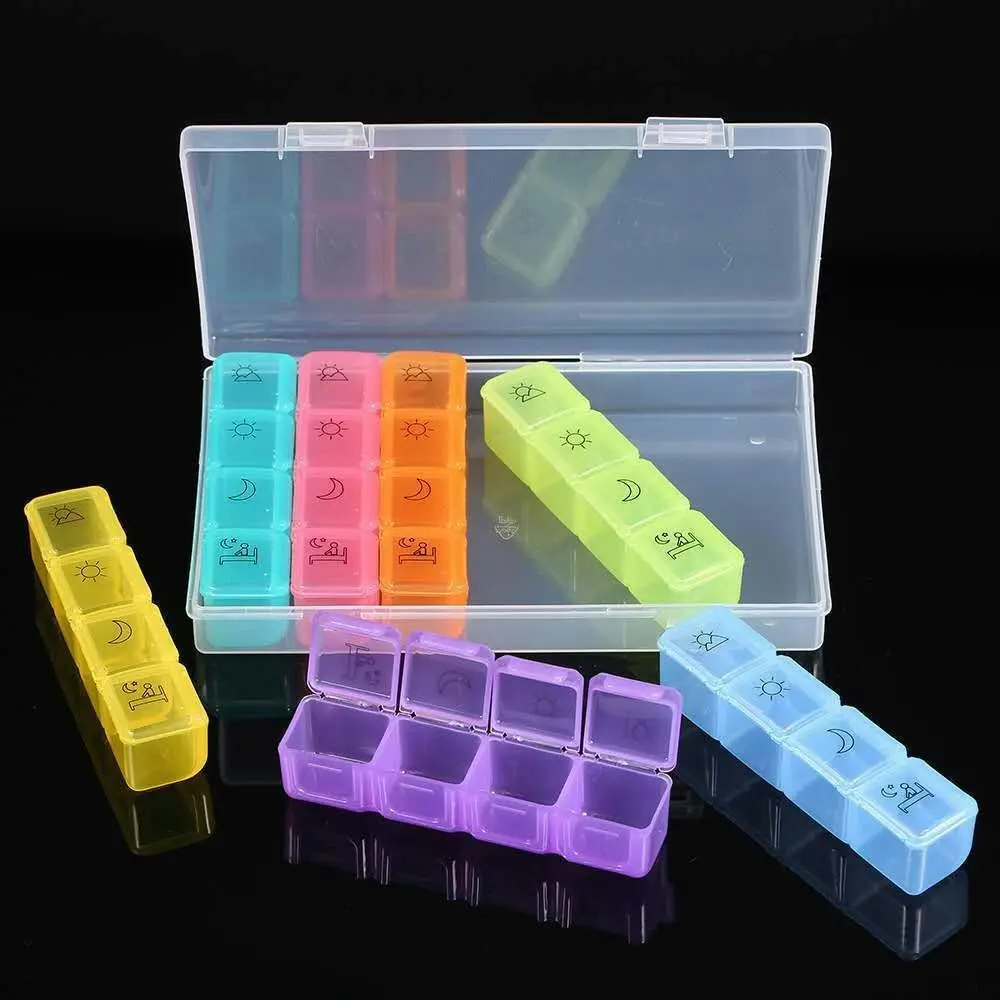 Weekly Pill Organizer 3/4 Times-A-Day 7 Day Pill Box  Medicine Organizer