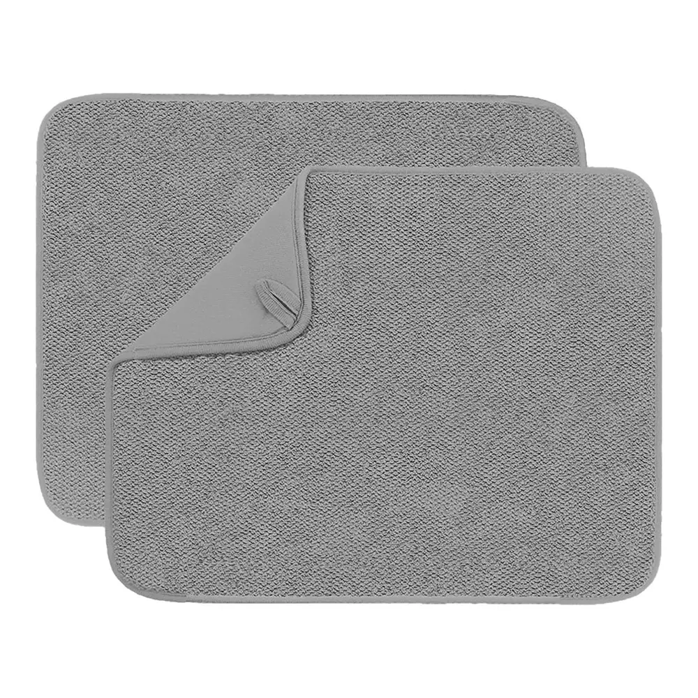 2 Pack Dish Drying Mat Microfiber Dish Drying Pad Absorbent Dishes Drainer Mat