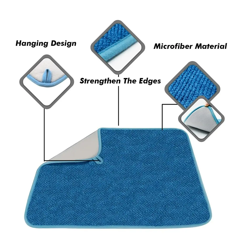 2 Pack Dish Drying Mat Microfiber Dish Drying Pad Absorbent Dishes Drainer Mat