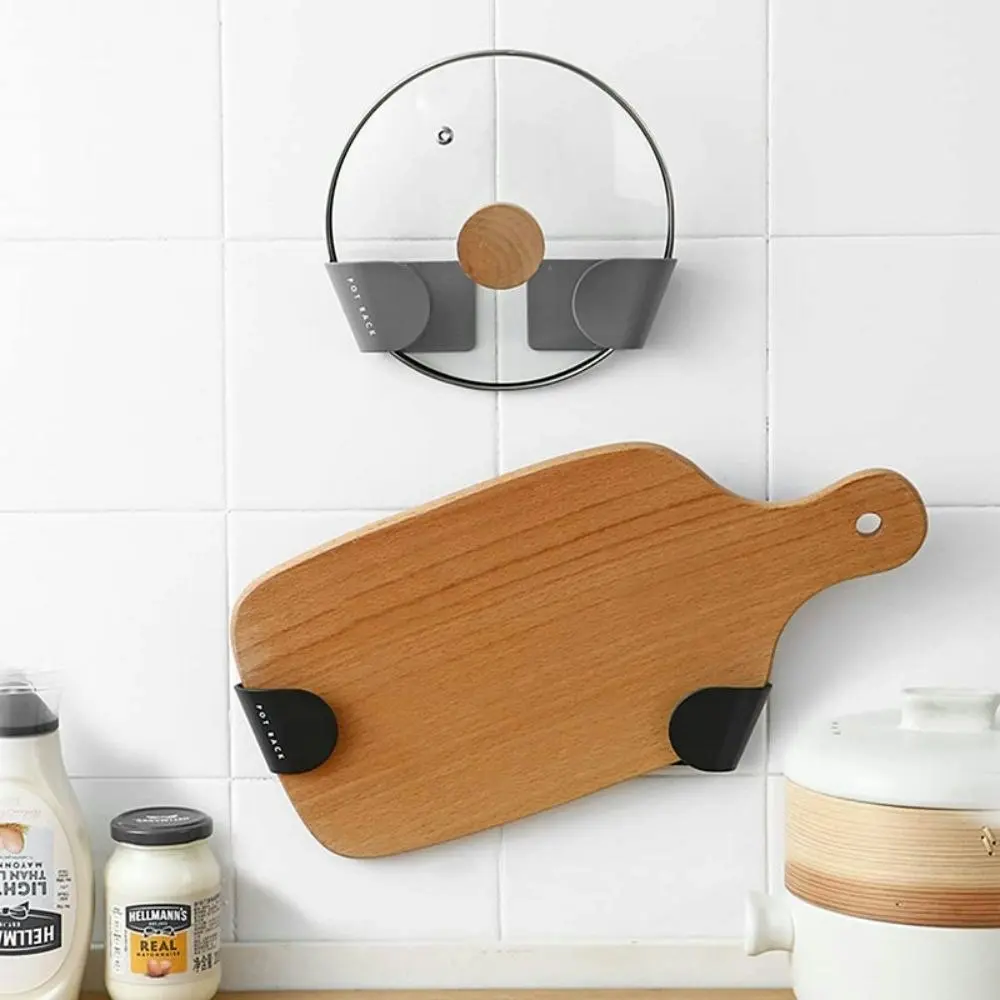 6 Set Pot Lid Holder Kitchen Organizer Wall-Mounted Hanging Holder For Pot Cover