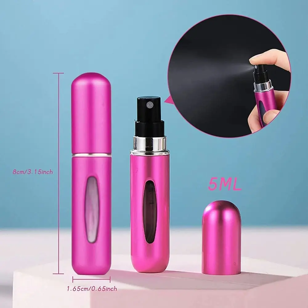 6Pcs 5ml Mini Refillable Perfume Portable Atomizer Bottle Refillable Perfume Spray