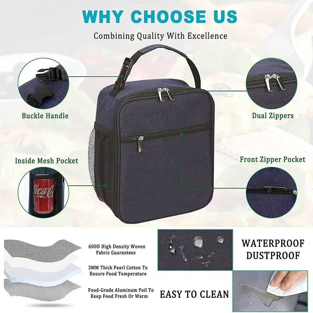 Lunch bag portable cooler bag outdoor picnic lunch box bag