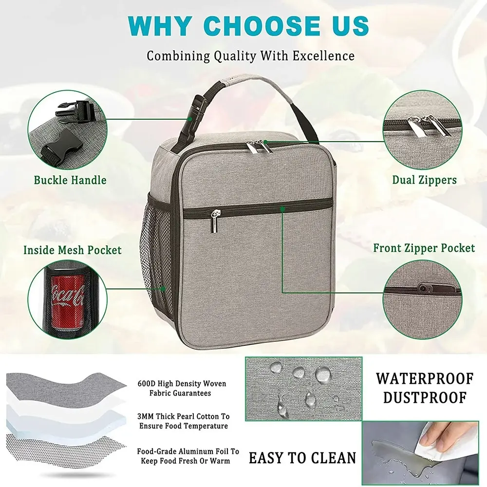 Lunch bag portable cooler bag outdoor picnic lunch box bag