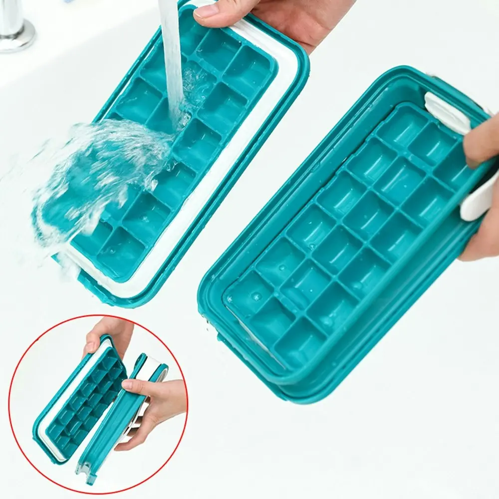 18 Grids Ice Cube Tray 2 In 1 Portable Ice Cube Maker Kettle Ice Cube Molds